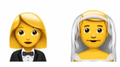 Hay nuevas variantes de género en los emojis que visten esmoquin y velo. 