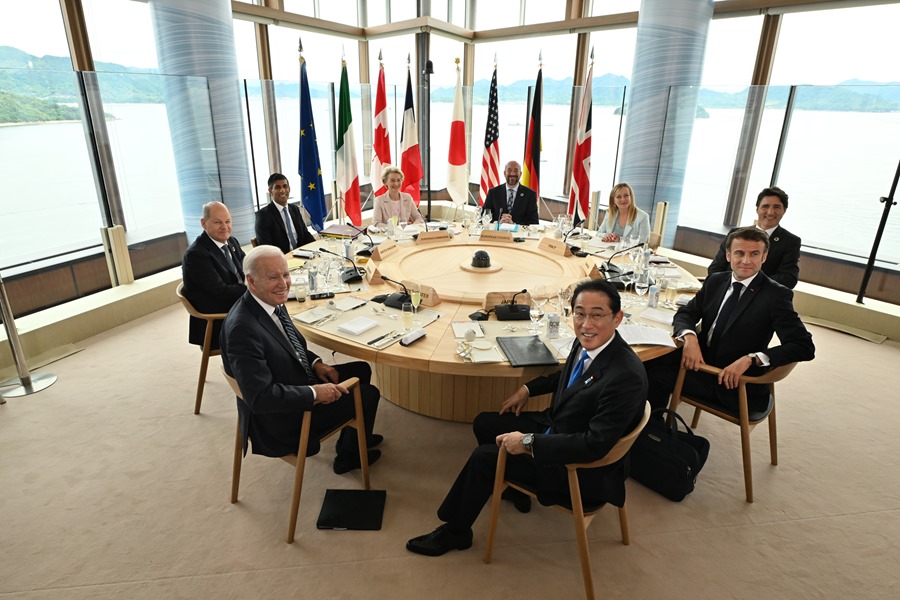 Foto de los líderes en la cumbre del G7