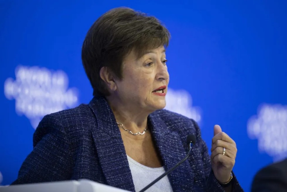 La directora gerente del FMI, Kristalina Georgieva, hoy en el Foro de Davos.